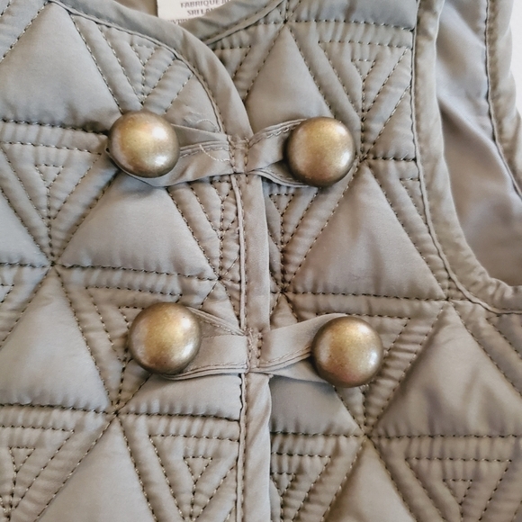 K1282 * Aspen Kids Girls Quilted Vest Olive Green Size 18M - Picture 7 of 7